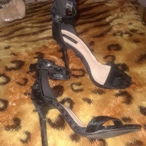Forever 21 Black Velvet Heels